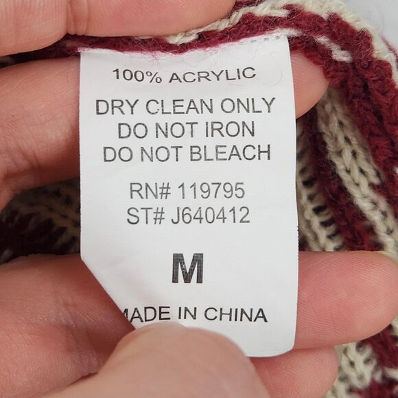 Moon Collection Sweater Womens Medium Burgundy Floral Open Front Shawl Cardigan - Picture 9 of 11